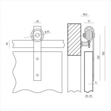 KIT RUSTICO ANTA UNICA 2 MT KR 80/AU